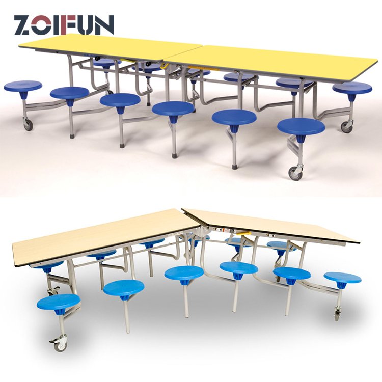 Wholesale school canteen dining table ss industrial folding canteen table
