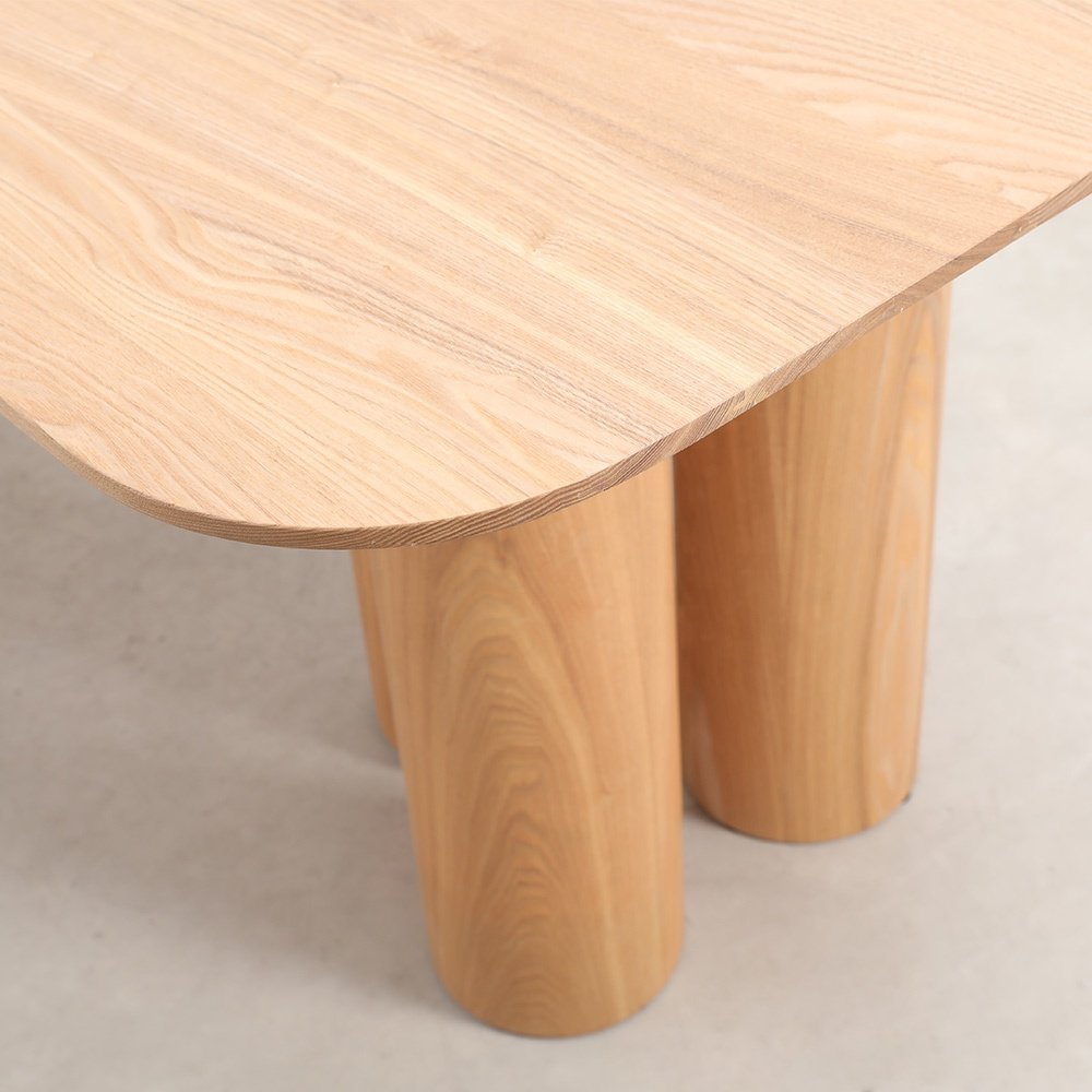 Scandinavian recycled Rectangle Simplicity Solid Wood Conference Office Desk creative Column Leg Dining Table
