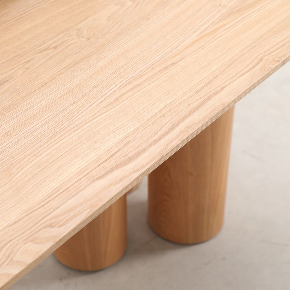 Scandinavian recycled Rectangle Simplicity Solid Wood Conference Office Desk creative Column Leg Dining Table