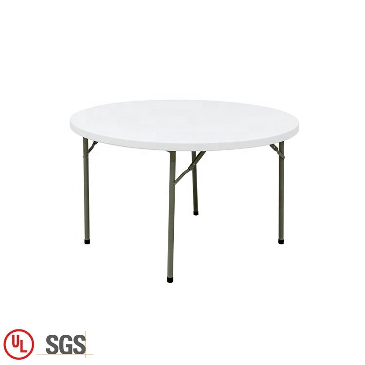 High quality folding 4ft round table plastic dining outdoor portable folding table for party events