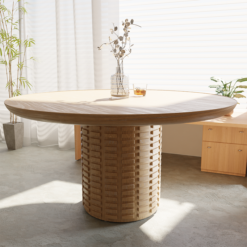 Mrs Woods Reasonable Price Dining Room Furniture Recycled Pine Wooden 180cm Round Table For Restaurant