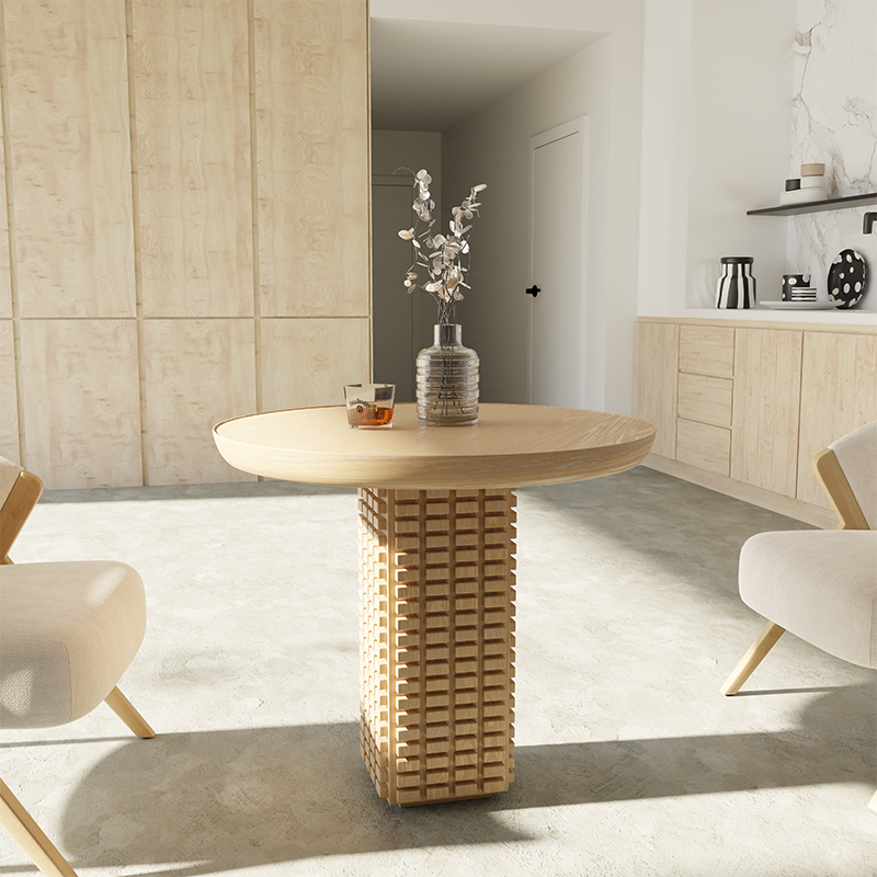 Mrs Woods Reasonable Price Dining Room Furniture Recycled Pine Wooden 180cm Round Table For Restaurant