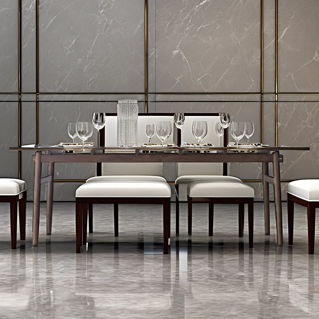 Modern Chinese Traditional Teak Solid Wood Dining Table Set Factory Direct for Living Room or Kitchen Use