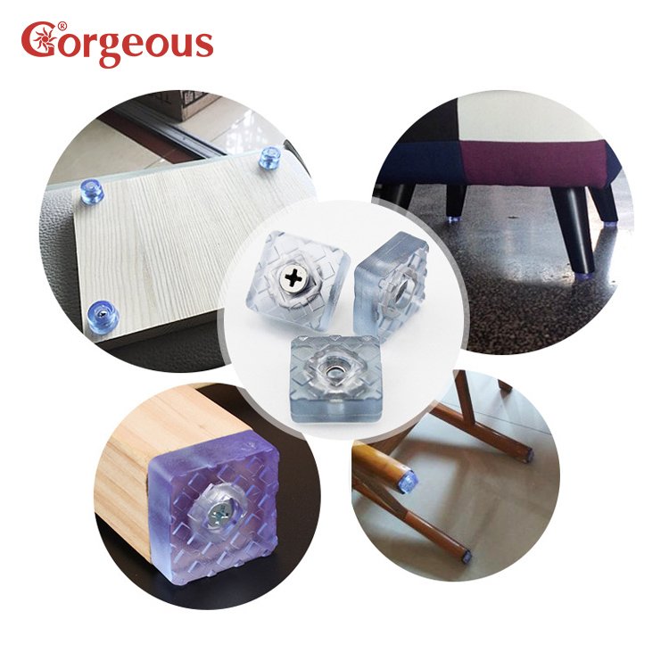 Gorgeous K2482 pvc feet and furniture pad cabinet feet pvc Fixed Base Adjust Feet