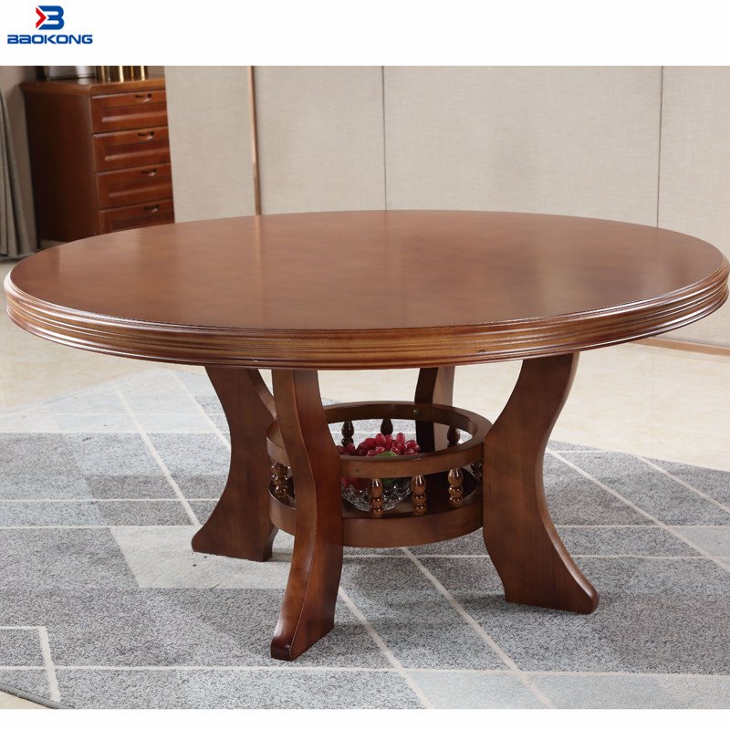 8 Seat Wooden Rotating Dining Round Table And Chair