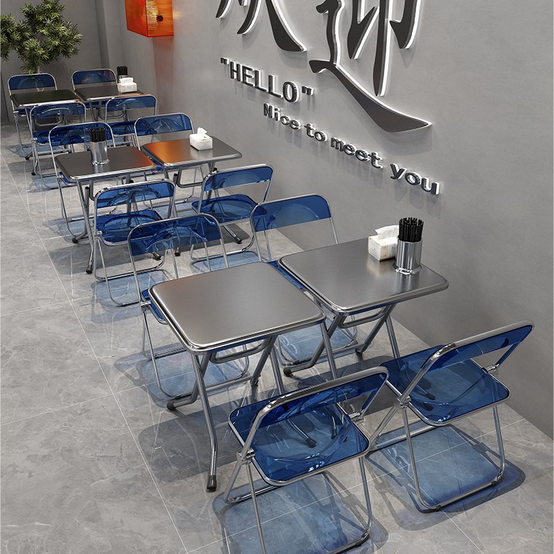 Low Price Good Quality Vintage Style Upholstered Options Compact Size For Stylish Spaces Stainless Steel Tables Chairs
