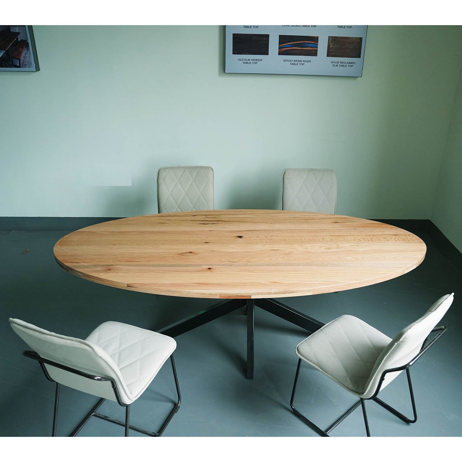 Modern Large Oval Multi-Person Dining Table Top Home Bar and Kitchen Furniture for Restaurant Use Made of Wood
