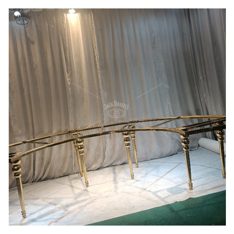 Hot Selling Modern Luxury MDF Dining Tables Stainless Steel Glass Banquets for Restaurants Hotels Villas Events Weddings Parties