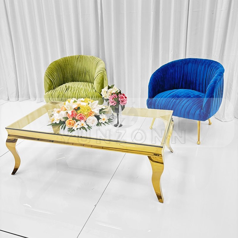 Rectangular Base Living Room Coffee Table with Artificial Marble Top Elegant Furniture for Home Use