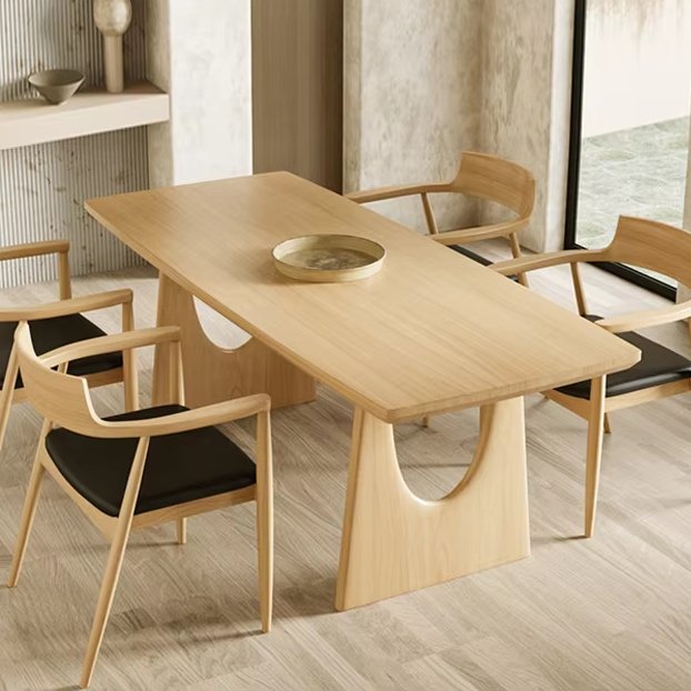 New arrival wabi-sabi style solid walnut wood slab dining table log office table for hotel home small apartment