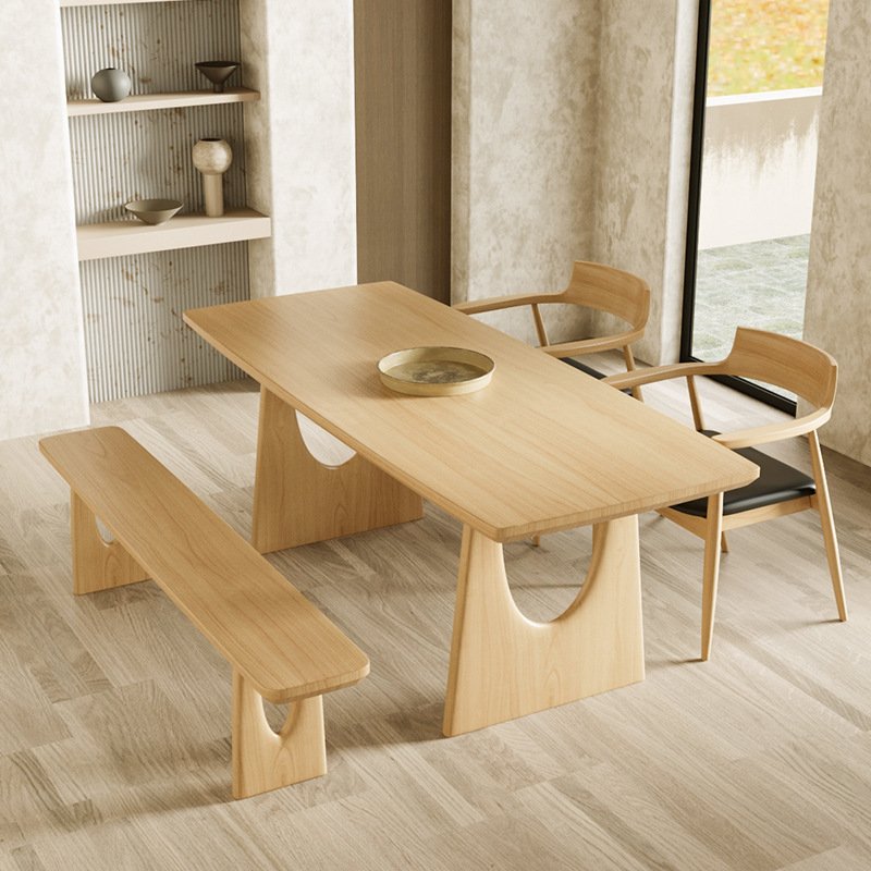 New arrival wabi-sabi style solid walnut wood slab dining table log office table for hotel home small apartment