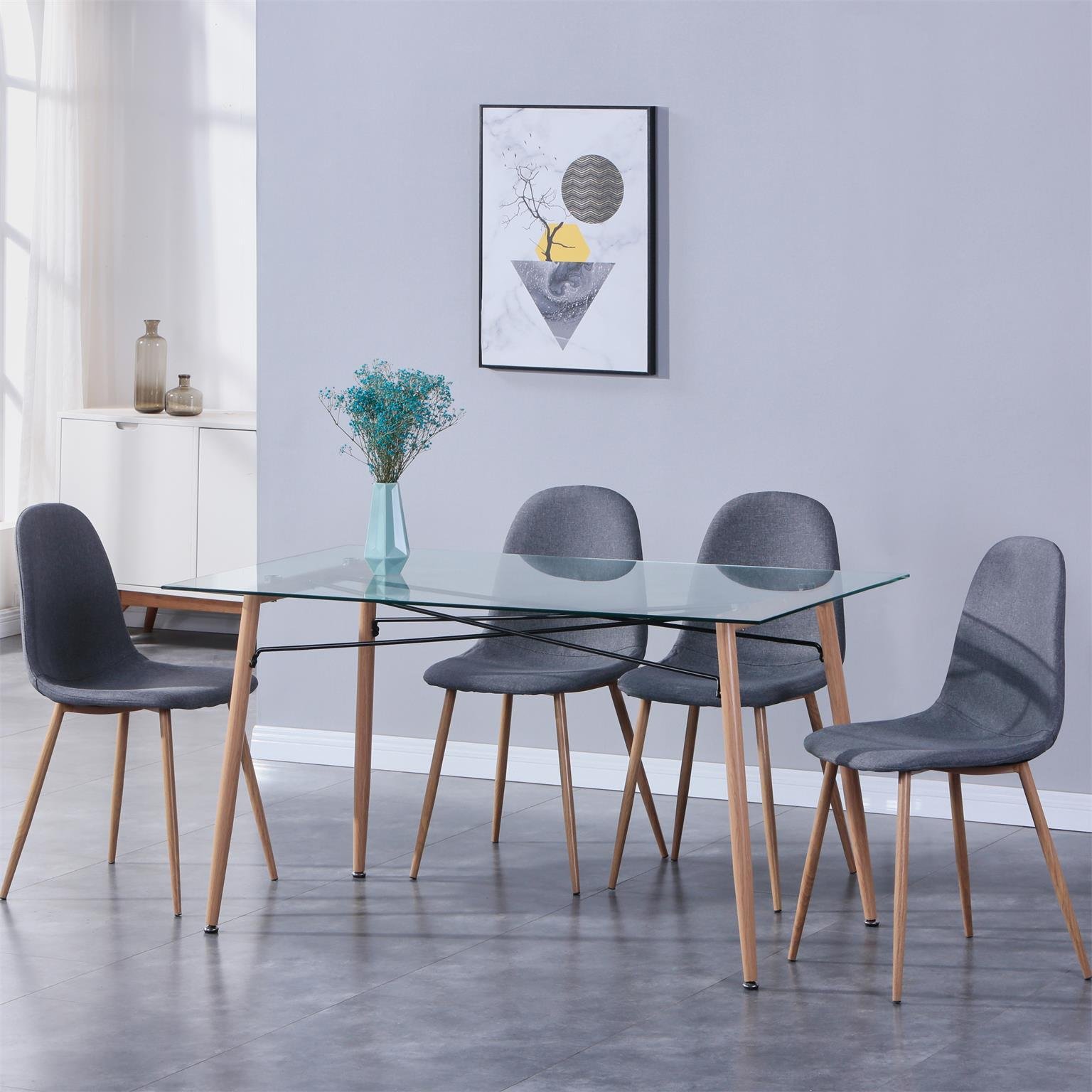 Italian luxury round tempered glass modern minimalist home living room creative designer coffee table
