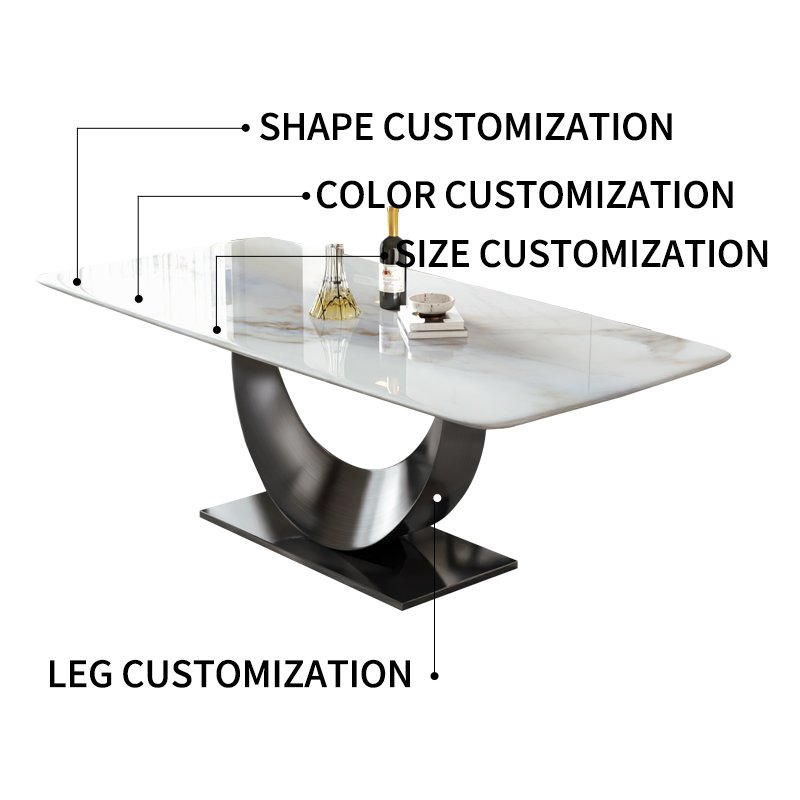 Luxury Foshan Factory Marble Dining Table Set Round Top Dining Room Furniture For 6 8 Chairs Circular Dining Table Concrete
