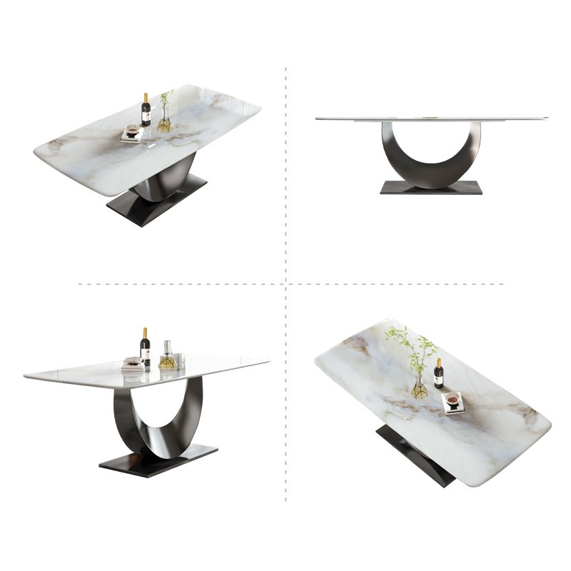 Luxury Foshan Factory Marble Dining Table Set Round Top Dining Room Furniture For 6 8 Chairs Circular Dining Table Concrete