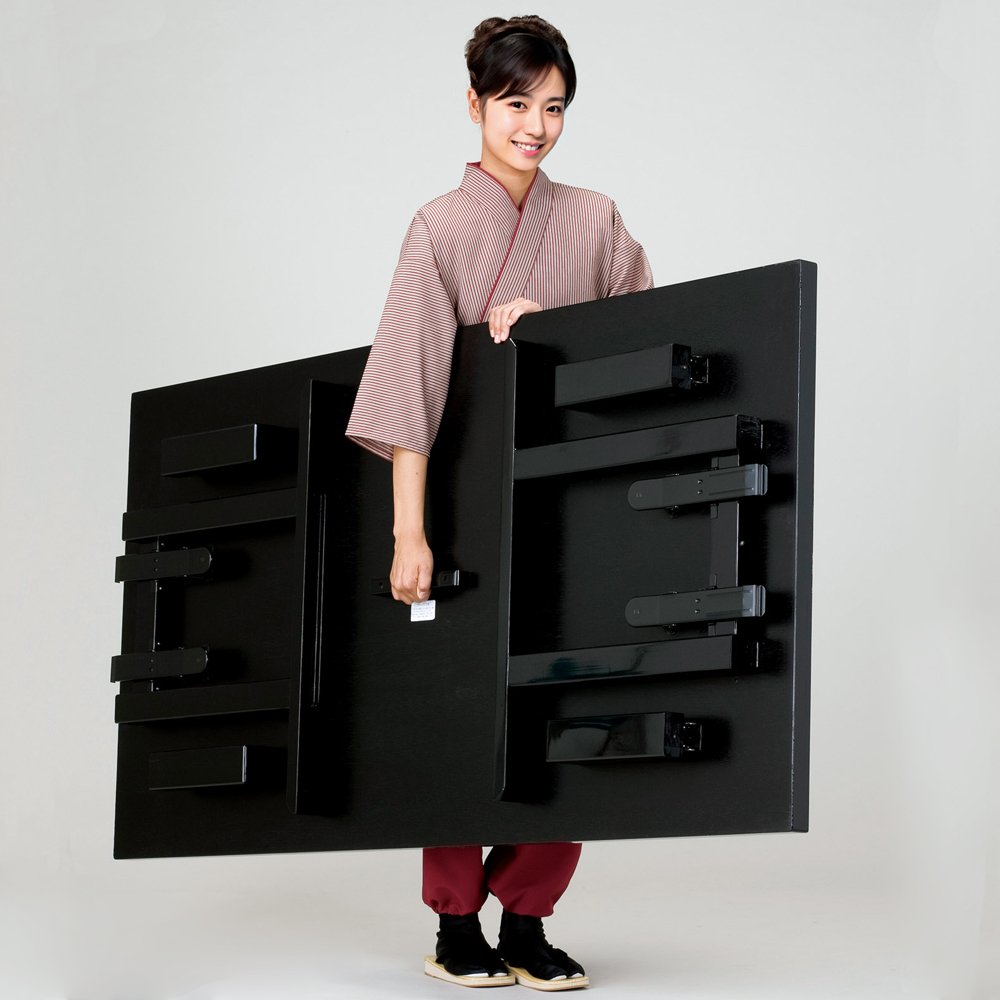 Wholesale Premium Quality Melamine Black Wood Grain Lightweight Folding Legs Furniture Table Modern