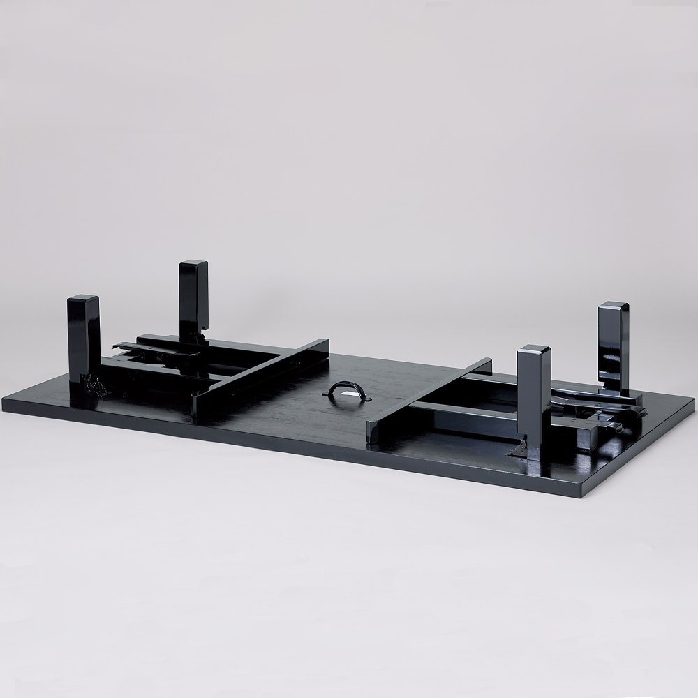 Wholesale Premium Quality Melamine Black Wood Grain Lightweight Folding Legs Furniture Table Modern