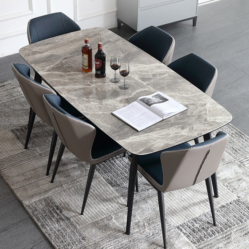 Cheap Latest Italian Elegant Luxury Home Laminate Glossy Sintered Stone Dining Table