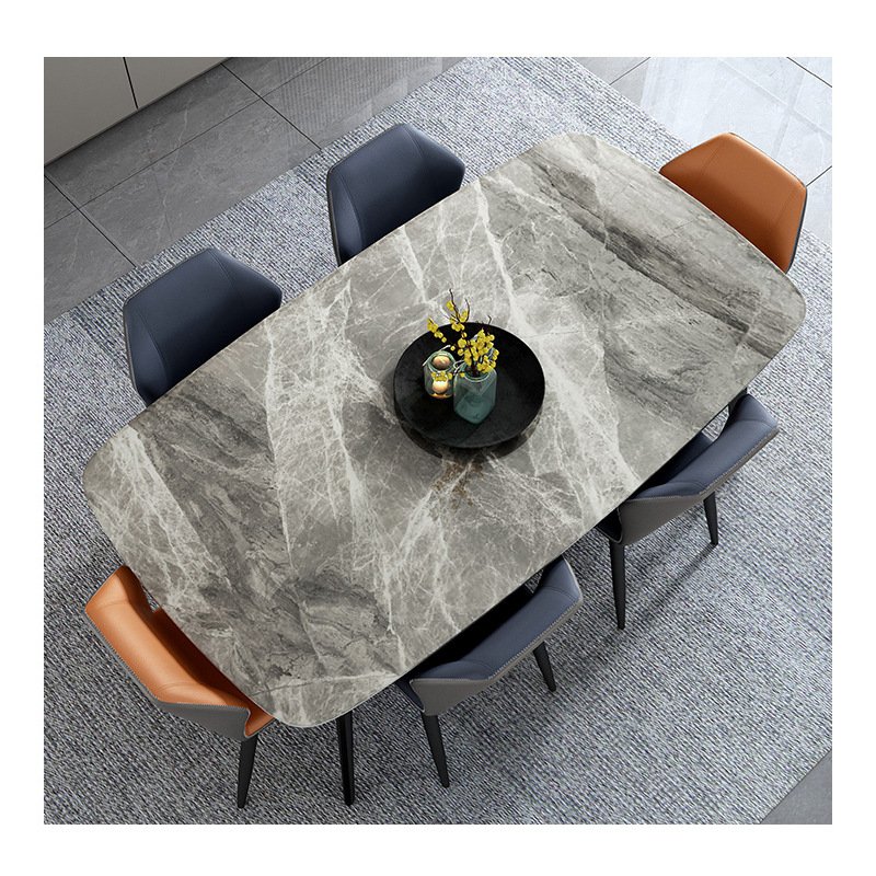 Cheap Latest Italian Elegant Luxury Home Laminate Glossy Sintered Stone Dining Table
