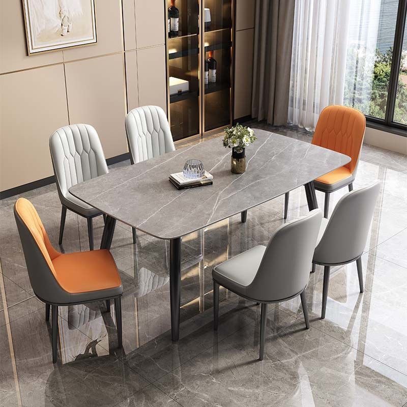 Cheap Marble Stone Metal Luxury Modern Restaurant Kitchen Hotel Use Elegant Decorative Furniture Dining Table Set