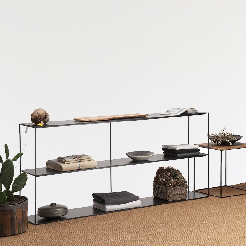 Kinno Northern Europe modern entrance iron art shelving table bookshelf multi-layer storage model house display rack