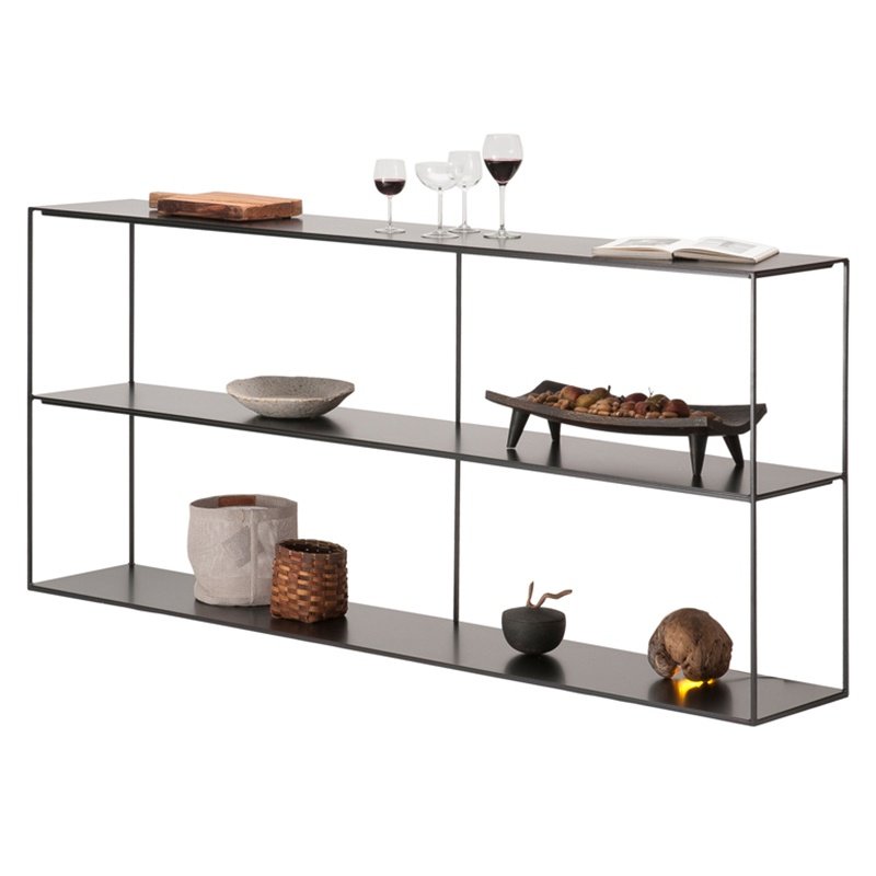 Kinno Northern Europe modern entrance iron art shelving table bookshelf multi-layer storage model house display rack