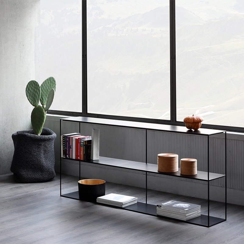 Kinno Northern Europe modern entrance iron art shelving table bookshelf multi-layer storage model house display rack