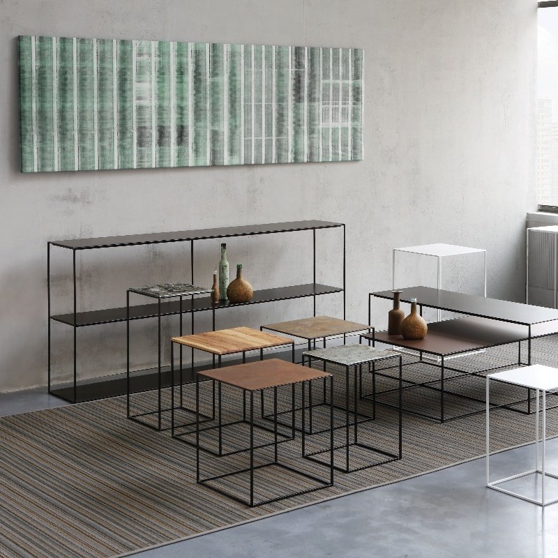 Kinno Northern Europe modern entrance iron art shelving table bookshelf multi-layer storage model house display rack