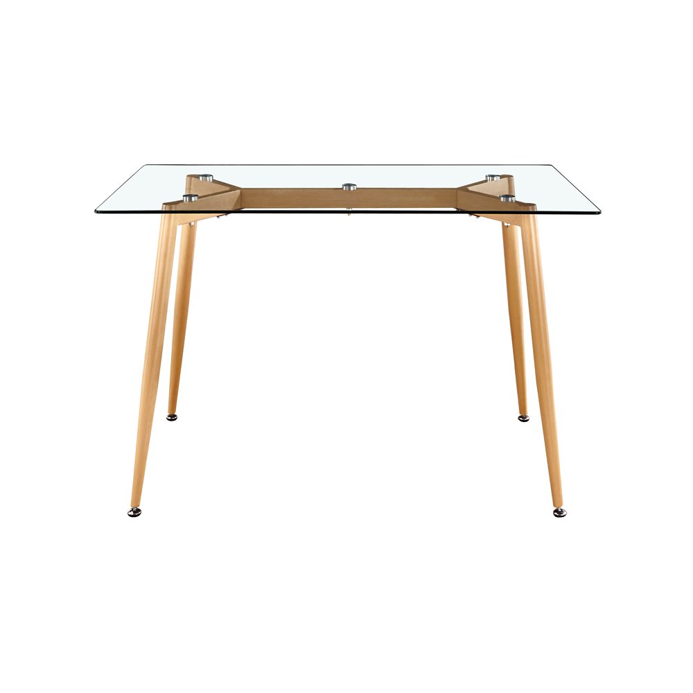 Dining Furniture Restaurant Kitchen Furniture Rectangular Transparent Glass Tabletop Dining Table