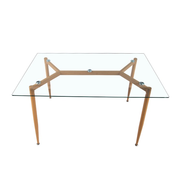 Dining Furniture Restaurant Kitchen Furniture Rectangular Transparent Glass Tabletop Dining Table