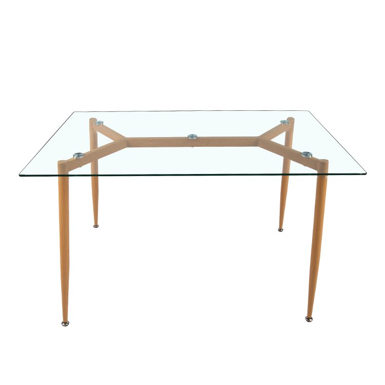Dining Furniture Restaurant Kitchen Furniture Rectangular Transparent Glass Tabletop Dining Table