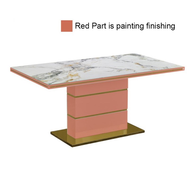 Hanyee Contemporary Marble Dining Set Mermaid Chair for 6-8 for Home Apartment Hotel Use Durable Metal Material Adjustable table