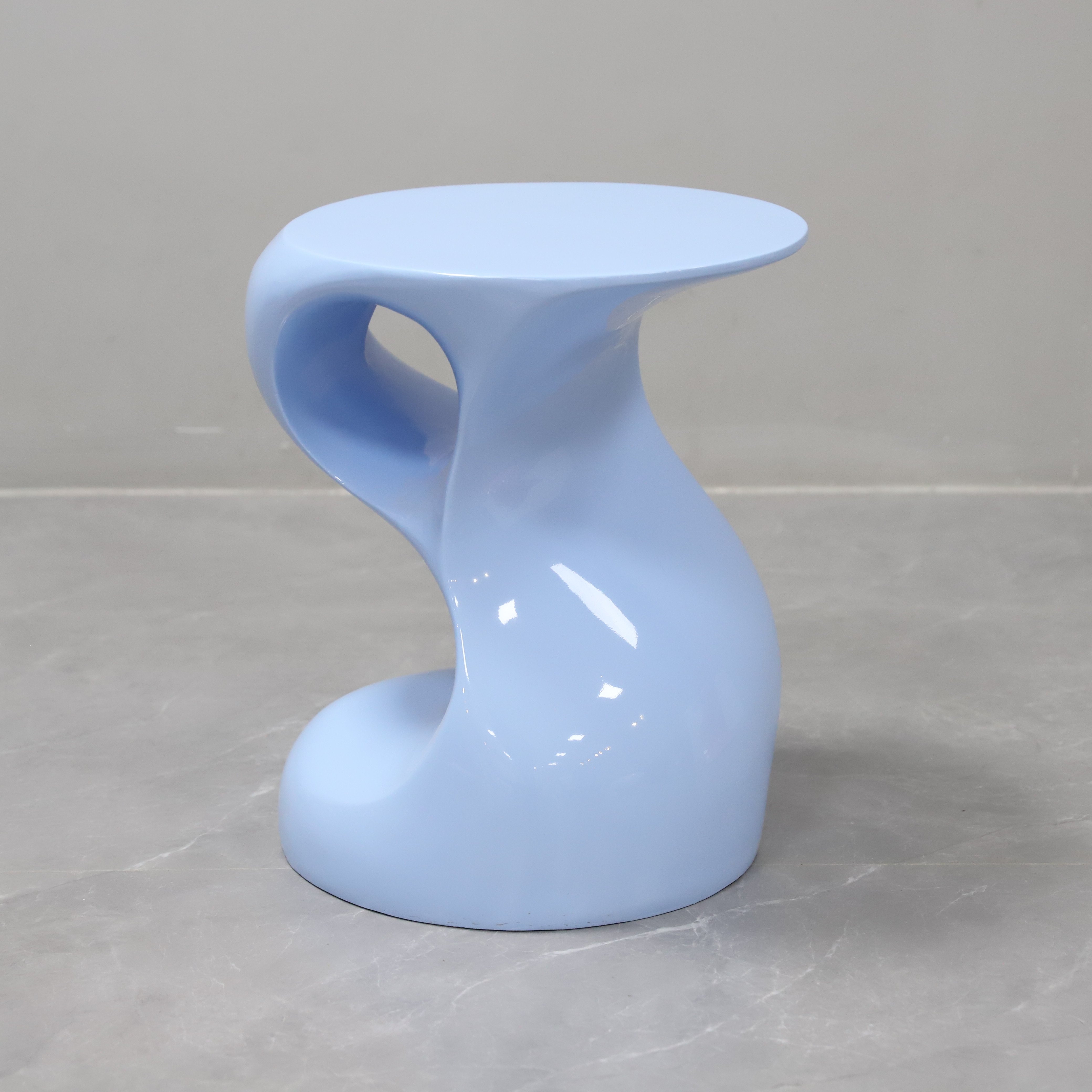 Round Shape Table Living Room Fiberglass Tea Table Blue Tulip Side Coffee Tables