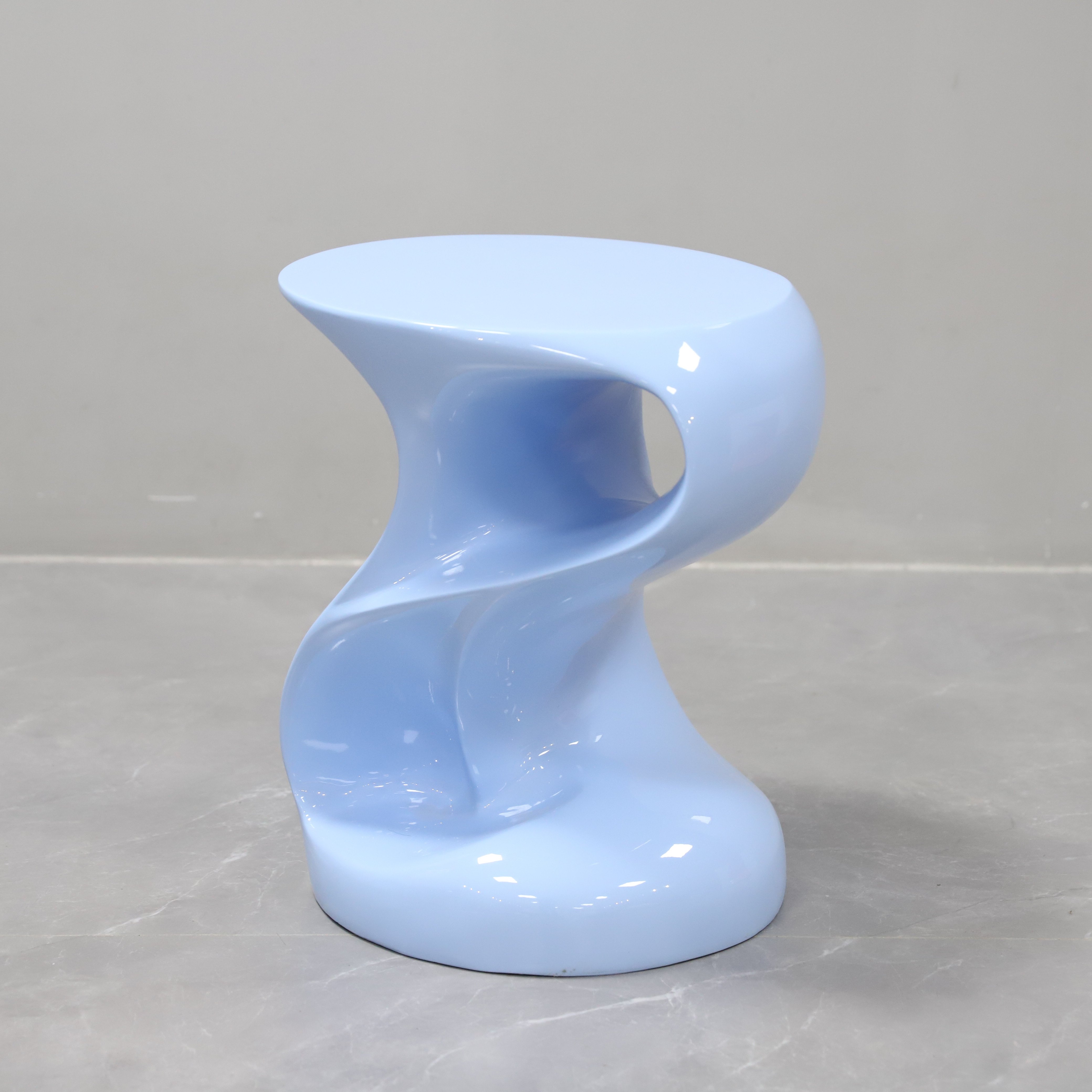Round Shape Table Living Room Fiberglass Tea Table Blue Tulip Side Coffee Tables