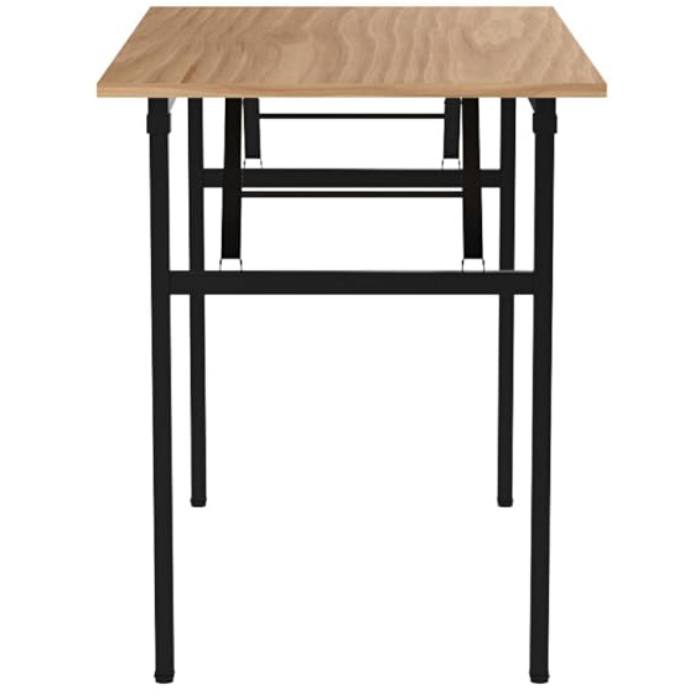 Modern Design Brown Folding Computer Desk Space Saving Multifunction Folding Table For Study Bedroom Dining Room Kitchen Office