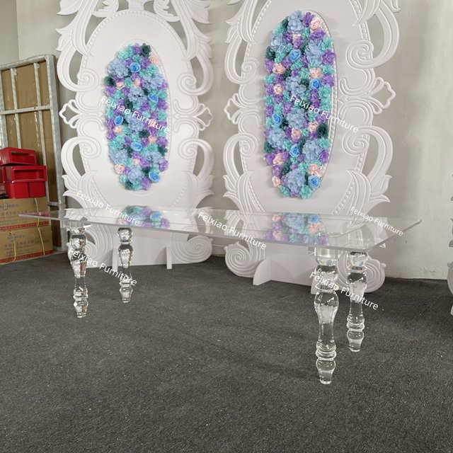 Wedding furniture 4 legs event clear acrylic kid's wedding dining tables settings