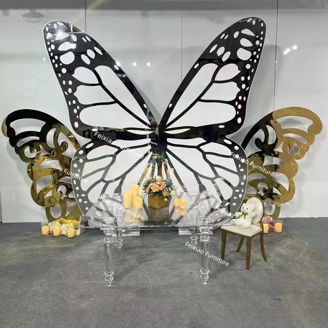 Wedding furniture 4 legs event clear acrylic kid's wedding dining tables settings