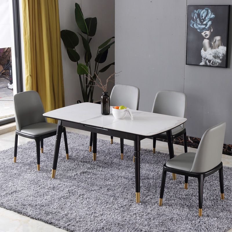 Rock slab dining table modern minimalist light luxury restaurant stretchable dining table
