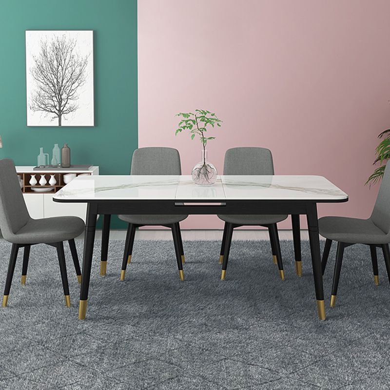 Rock slab dining table modern minimalist light luxury restaurant stretchable dining table
