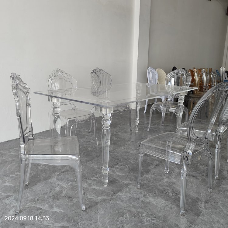 in stock cheap acrylic wedding dining table ready to ship event party indoor outdoor restaurant hotel transparent wed table