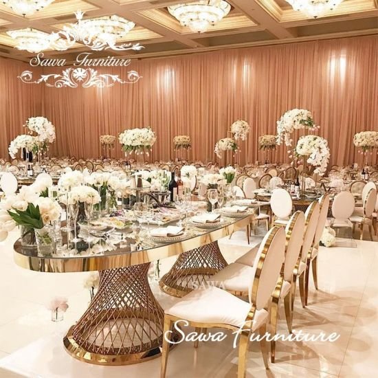 Custom Made Fashion Design Hotel Furniture Factory Price Hotel Wedding Chairs and Tables China Cartons 1 Piece Dining Table