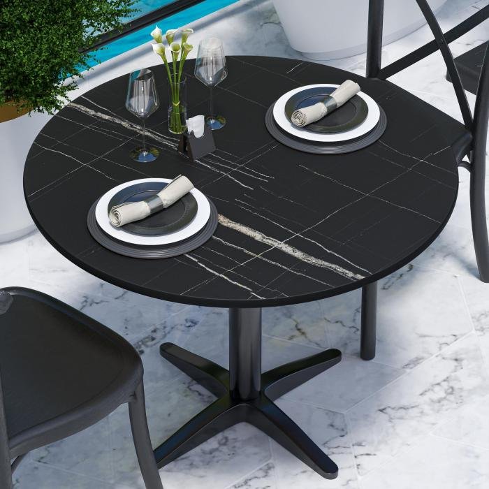 Hotel furniture durable customized dining compact laminate hpl top table outdoor
