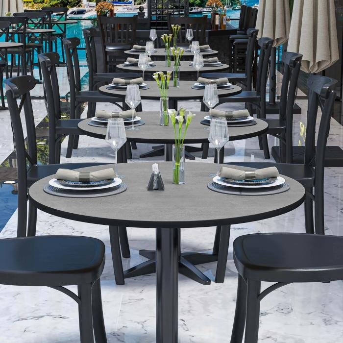 Hotel furniture durable customized dining compact laminate hpl top table outdoor