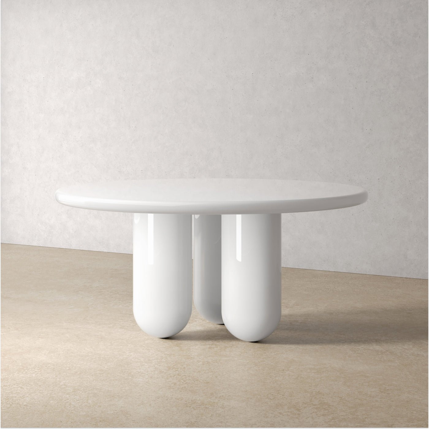 Spherical Design Table Legs Solid Marble Tabletop Cream Style White Round Table Minimalist Two Person Dining Table