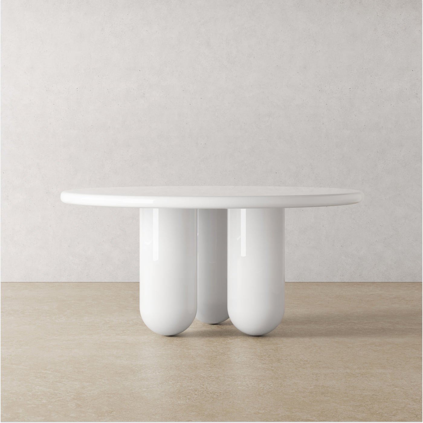 Spherical Design Table Legs Solid Marble Tabletop Cream Style White Round Table Minimalist Two Person Dining Table