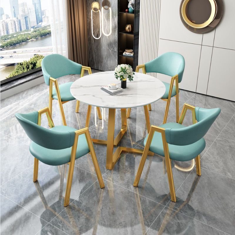 High quality small modern wood dining table sets sintered stone 6 chairs hotel marble dining table and chairs set for hotel