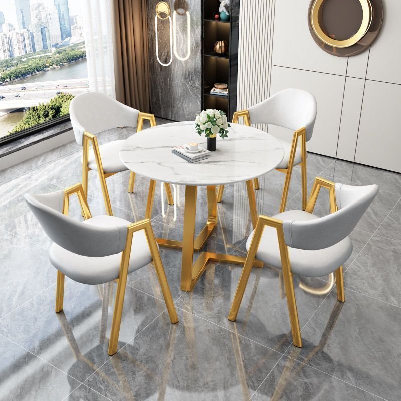High quality small modern wood dining table sets sintered stone 6 chairs hotel marble dining table and chairs set for hotel