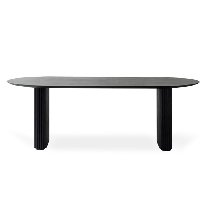For Sale 2024 Black Oval Solid Wood Dining Table For Dining Room Home Kitchen And Hotel In Wholesale Prices