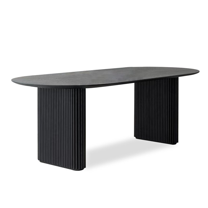 For Sale 2024 Black Oval Solid Wood Dining Table For Dining Room Home Kitchen And Hotel In Wholesale Prices