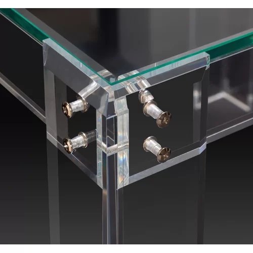 Modern Glass Top Kitchen Table Square Dining Table with Acrylic Legs Clear Acrylic Home Furniture Luxury Modern Dining Room Sets