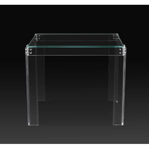Modern Glass Top Kitchen Table Square Dining Table with Acrylic Legs Clear Acrylic Home Furniture Luxury Modern Dining Room Sets